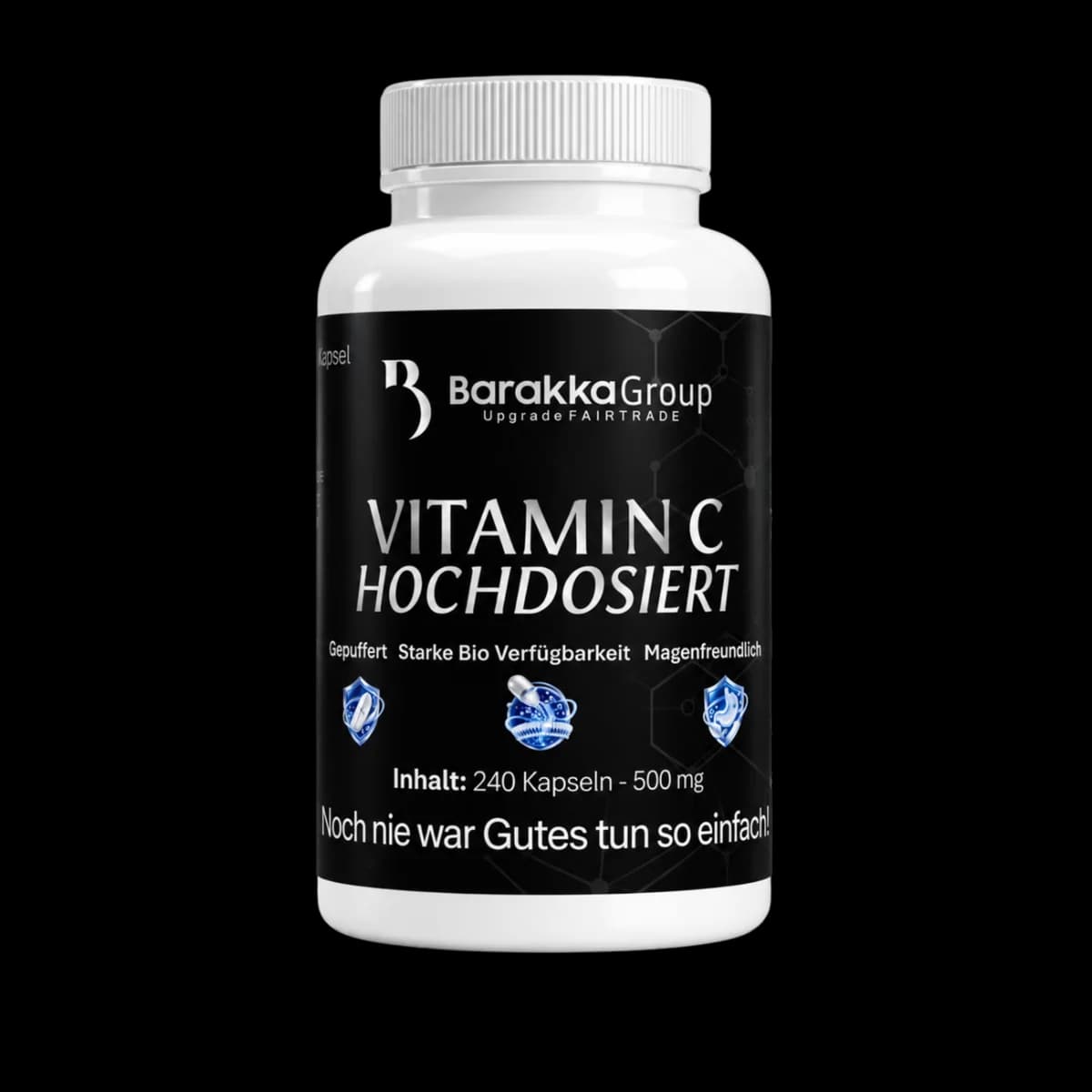 Vitamin C hochdosiert & gepuffert – 500 mg | 240 Kapseln